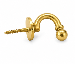 Premium Solid Brass Screw <b>Hook</b> Tie Back 70mm Retro Antique Finish <b>Curtain</b> Hold - Product Image 1