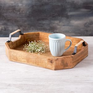 Plateau de service en bois rectangulaire, design minimaliste, fait main, en bois massif, pour la présentation de plats lors de fêtes - Product Image 3