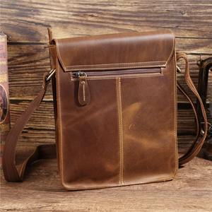 Bolso Mensajero de Cuero Genuino Marrón, Estilo Vintage, Bandolera, con Cierre de Solapa y Hebilla, para Viajes de Negocios - Product Image 2