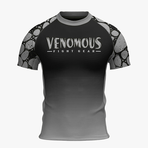 Camiseta de Compresión para Hombre con Estampado de Serpiente Venenosa, Manga Larga, Transpirable, de Secado Rápido, Ecológica, Color Negro y Gris, Sublimación - Product Image 2