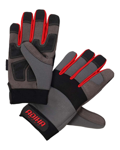 Guantes de Seguridad Mecánicos Adiha Impex Premium, Transpirables, Resistentes al Calor, 8mil XL, Costuras Personalizadas, Color Negro, Gris, Rojo - Product Image 1