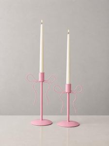 Bow Shape <b>Pink</b> <b>Candle</b> <b>Holder</b> Tabletop <b>Candle</b> <b>Holder</b> Wedding Decoration - Product Image 3