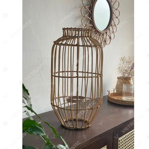 Vietrustic Handmade Natural Floor <b>Lantern</b> <b>Candles</b> and Glass Holders Bamboo Rattan <b>Lantern</b> Hanging <b>Candle</b> Holders - Product Image 5