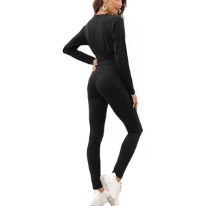 PIHA SPORTS Custom Logo Women's Winter Sporty 2-Piece Velour Zip-Up Crop Jacket Bell Bottoms <b>Pants</b> Pockets Tracksuit - Product Image 4
