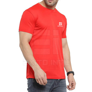 เสื้อยืดผู้ชายทรงปกติ ผ้าโพลีเอสเตอร์/คอตตอน ย้อมสีพื้น รับผลิตตามสั่ง แบรนด์ส่วนตัว จำนวนมาก ระบายอากาศได้ดี รับผลิตแบบ OEM ODM คุณภาพสูง สไตล์ลำลอง - Product Image 2