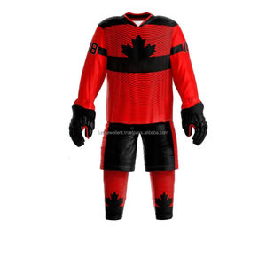 Uniforme de hockey sobre hielo de equipo personalizado de alta calidad Nuevo diseño con nombre OEM Material de poliéster Impresión por sublimación Uniforme de hockey sobre hielo - Product Image 5
