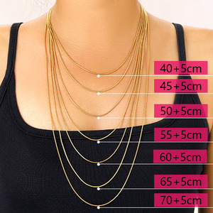 Collar de Cadena de Serpiente Redonda de Acero Inoxidable, Simple, Resistente al Agua, para Hombre y Mujer - Product Image 3
