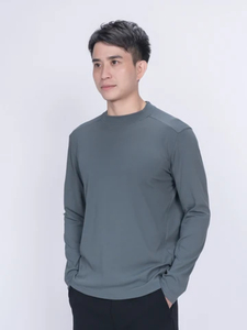 T-shirts professionnels OEM à manches longues pour hommes, style urbain uni, 100 % polyester, écologiques, respirants, disponibles toutes tailles - Product Image 1