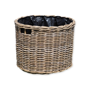 Pots de rangement au sol en jonc de mer naturel, style rétro, fabriqués au Vietnam, avec poignées sculptées et tressées à la main, écologiques et durables pour le jardin - Product Image 1