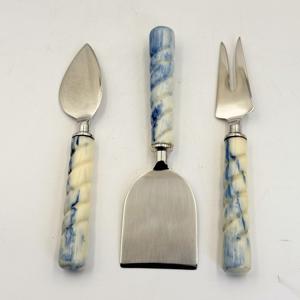 Último Diseño: Herramientas para Cortar Queso con Mango de Resina, Cuchillo de Queso de Metal, Espátulas y Juego de Esparcidores, Cubertería Pulida a Espejo para Mesa - Product Image 4
