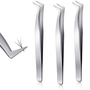 Pince à épiler professionnelle en acier inoxydable pour extensions de cils, outil d'isolation de précision avec fonction anti-magnétique - Product Image 4