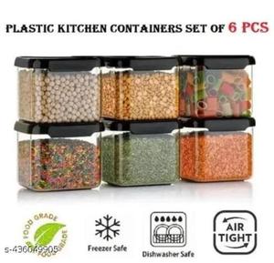 Transparent Kitchen Storage Bins Set Food Grade Small <b>Clear</b> Spice <b>Containers</b> With Air Tight Wicker Lids For Pantry Organization - Product Image 3
