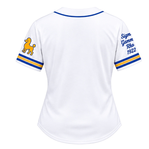 Camiseta de béisbol personalizada SGRHO para mujer, camisa deportiva atletica con botones de la hermandad griega Sigma Gamma Rho, ropa casual de calle al por mayor - Product Image 2