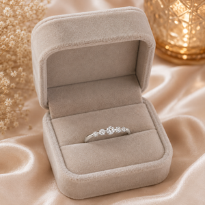0.15 TCW Real Round Diamond Studded Ring for Women | 14K White <b>Gold</b> Minimalist Wedding Band Stackable Anniversary Fine Jewelry - Product Image 4