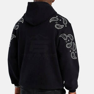 Sweat à capuche confortable pour homme en 100 % coton avec strass, faible MOQ, pour l'hiver, en tissu polaire, séchage rapide, respirant, design élégant - Product Image 5