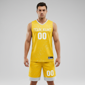 Ensemble de maillots de basket-ball personnalisés durables, tissu en maille respirant, séchage rapide, résistant à la transpiration, uniforme sportif par sublimation - Product Image 5