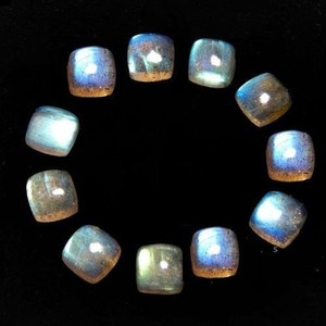 Labradorita Azul Fuego Natural, Cabujón Facetado con Base Plana, Gema Suelta para Joyería como Anillos, Piedra de Nacimiento de Marzo - Product Image 5