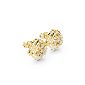 Luminous Jewels 10K Moissanite <b>Halo</b> Stud <b>Earrings</b> for women - Product Image 3