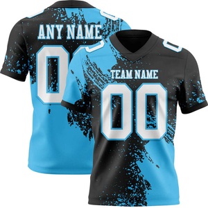 Custom American Football Jersey V-Neck Short Sleeve Sublimated Team <b>Name</b> Number Moisture-Wicking Breathable 100% Polyester Mesh - Product Image 1