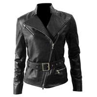 Blouson moto homme en cuir véritable marron, coupe ajustée, col montant zippé, ceinturé, pour automne-hiver, Zipro Industries 2026 Premium Nouveau