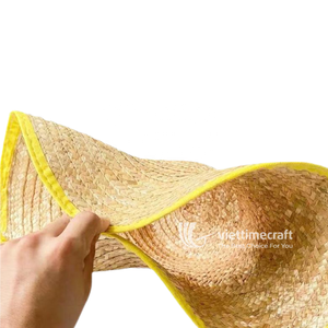 Sombrero de Paja para el Sol, Sombrero de Paja de Ala Ancha con Ribete Colorido y Correa Ajustable para la Barbilla, Sombrero de Playa para Verano, Jardinería y Agricultura - Product Image 5