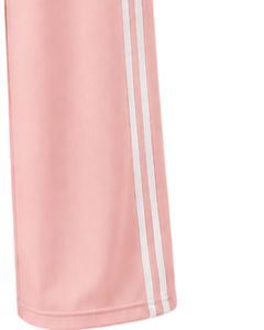 Pantalon de jogging rose pâle à jambes larges avec bandes latérales blanches pour femme, coupe décontractée, taille élastique, style streetwear - Product Image 4