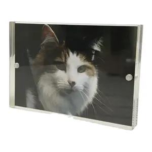 Custom Sizes Machine Magnetic Acrylic Block Photo Frame for Pets