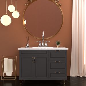 Rubinetto da Bagno a 2 Maniglie da 4 Pollici in Nichel Spazzolato con Scarico Pop-up e 2 Linee di Alimentazione dell'Acqua per Lavabo - Product Image 4