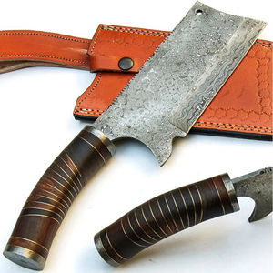 Couteau de chef Burraq DIY OEM fait main en acier Damas, multifonctionnel, motif goutte de pluie, 10 pouces, avec étui en cuir, pour usage en cuisine - Product Image 6