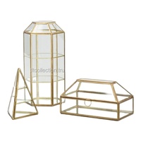 Caja de Almacenamiento de Vidrio con Metal y Contenedor de Almacenamiento