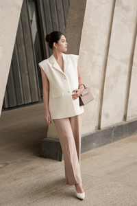 Pantalon de costume droit pour femme, anti-rides, à taille élastique, respirant, ample, décontracté, pour l'été, le bureau, formel, de maternité - Product Image 5