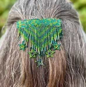 Fashionable Embroidery Seed Beaded Hair <b>Clip</b> For Wedding Parties Bohemian Seed Bead Hair Barrette for Women Trendy Hair Ornament - Product Image 3