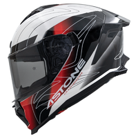 Casques Astone GT6 PLUS WAVES BLANC / ROUGE Nouveau casque intégral ABS pour hommes Certifié ECE22.06 Garantie 1 an Tailles XS-2XL