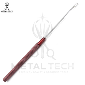 Dark Red Knurled Grip Steel Hair Extension Loop <b>Threader</b> Latch Hook <b>Needle</b> Tool Set For Micro Ring Links Installation - Product Image 5