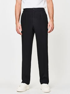 Pantalones de vestir de lujo accesibles de corte recto, estilo coreano hecho a mano, colección primavera, británicos, de cintura alta y corte ajustado con dobladillo largo. - Product Image 3