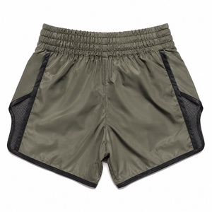 Shorts de MMA Verde Oliva para Mujer, 100% Poliéster, Secado Rápido, Diseño con Paneles de Malla, Corte Regular, Ropa de Artes Marciales - Product Image 1