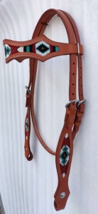 New Western Horse Racing Equipment Leather PP Nylon Bridle with TPU Coated Webbing and Soft Padded - Product Image 2