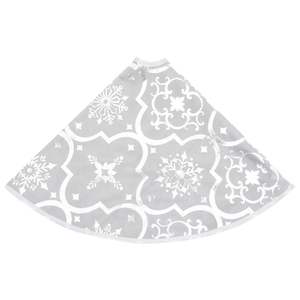 Jupe de sapin de Noël blanche de 48 pouces de diamètre, 100 % polyester, avec support et accessoires - Product Image 5