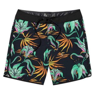 <b>Men's</b> Floral Board Shorts Quick Dry Drawstring Swim <b>Trunks</b> Mid Waist Short Length Casual Style <b>Mens</b> Surf Swimwear - Product Image 1