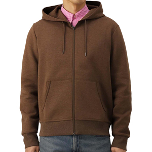 Sweat-shirts à capuche zippés personnalisés pour hommes en polaire douce, fabrication OEM/ODM de vêtements de sport, mode masculine - Product Image 1