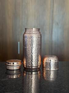 Hammered <b>Copper</b> Water Bottle With <b>Screw</b> Cap Hand Made Vintage Style Portable Home Use Drinkware Best gifts <b>copper</b> water bottle - Product Image 4