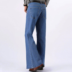 Pantalones Casuales Rectos de Cintura Media para Hombre, Cierre Elástico en la Cintura, Diseños Personalizados, Tela Vaquera Ecológica de Secado Rápido, 100% Jeans - Product Image 4