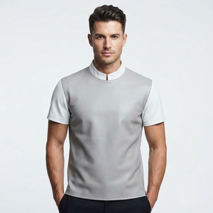 Men Leather Short Sleeve <b>T</b> <b>Shirt</b> Premium Quality Mens Stand <b>Collar</b> Leather Tee <b>Shirts</b> Men Leather Short Sleeve <b>T</b>-<b>Shirt</b> - Product Image 6