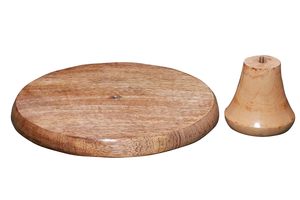 Support à gâteau en bois fait main, plateau de présentation de desserts rond rustique pour mariages, fêtes et cafés, prix d'exportation - Product Image 6