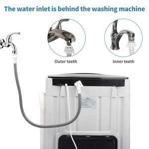 Lavatrice portatile compatta a carico superiore 10 programmi 8 selezioni di livello dell'acqua 17.8 Lbs di capacità lavatrice completamente automatica LED - Product Image 4