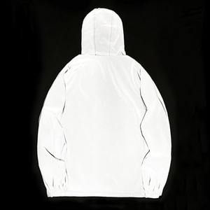 <b>High</b> <b>Visibility</b> Reflective Hooded Windbreaker Unisex Outdoor <b>Running</b> <b>Jacket</b> with Pocket Low MOQ - Product Image 6