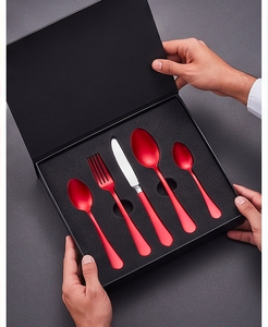 Ensemble de couverts rose chic, finition élégante, acier inoxydable moderne, ustensiles de table élégants, vaisselle élégante pour la maison et les événements - Product Image 4