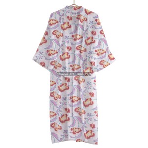 Handmade Block Print Women's Sleepwear Bathrobe Maxi Gown Dress Fancy Style Knee Length Different Sizes Available - Product Image 2