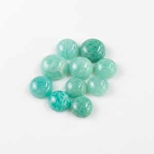 Prix de gros usine Cabochon de pierre précieuse Amazonite naturelle en vrac, forme ronde de 10 mm, à dos plat - Product Image 4