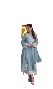 Traditional Ethnic Stitched Pure Soft Nylon Organza <b>Silk</b> Embroidery RN Loose Fit Party <b>Kurta</b>/Kurti Women Winter Summer - Product Image 4